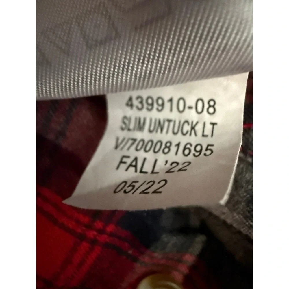Banana Republic Red Plaid Shirt Mens Medium Untucked‎ Fit Classic